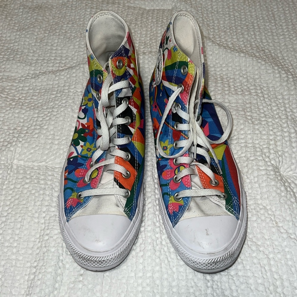 Rainbow pattern Converse. Mens 10.5 - worn